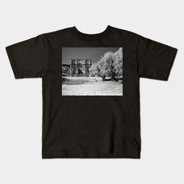 Arch of Constantine, Rome Kids T-Shirt by rodneyj46